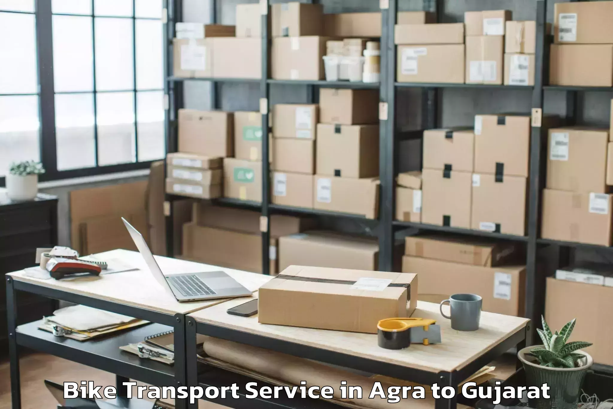 Discover Agra to Jhagadia Bike Transport